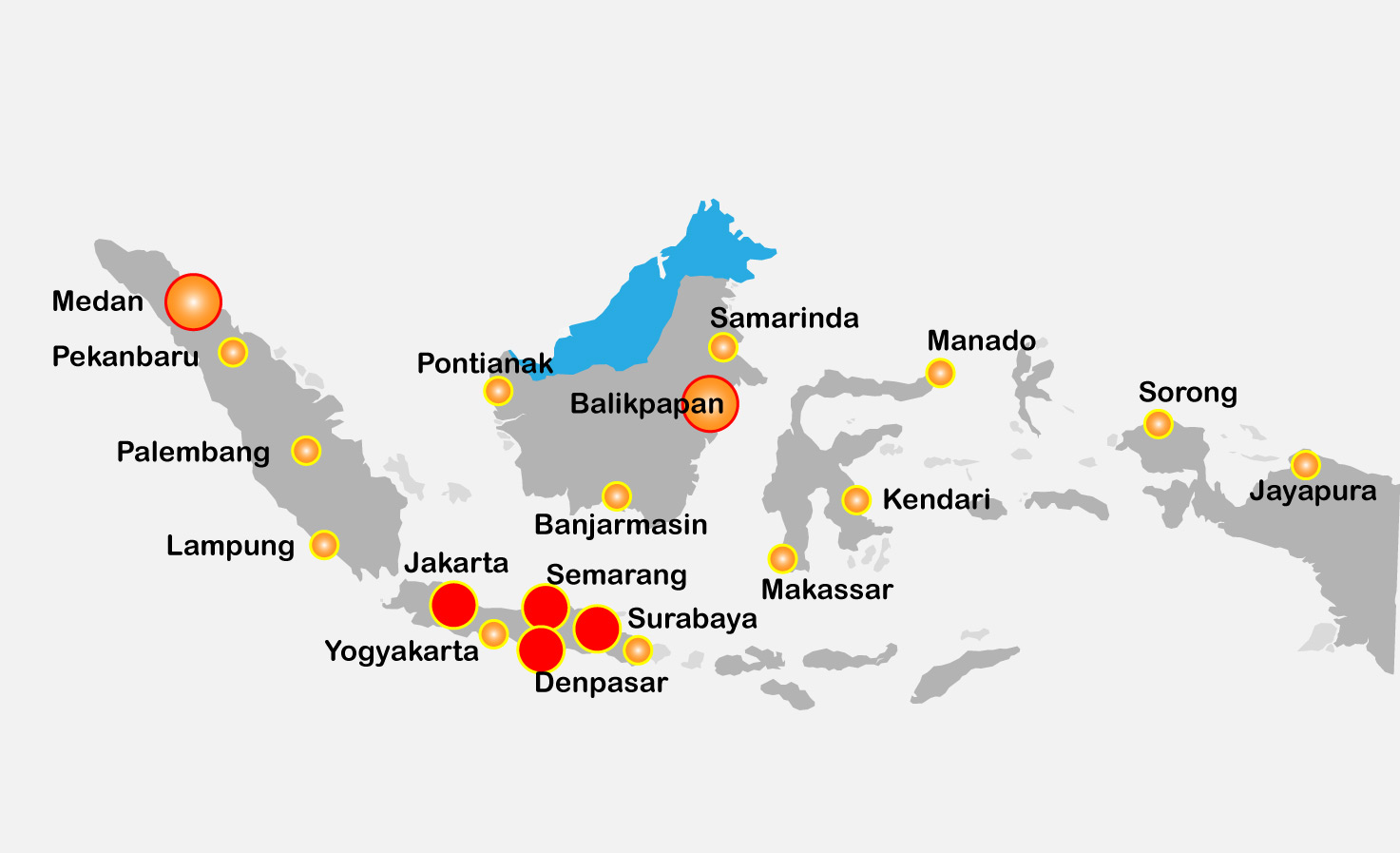 Peta Jangkauan Pengiriman Indonesia JKE